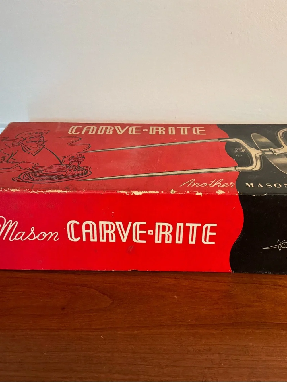Mason Chrome Carve-Rite Carving Fork in Original Box